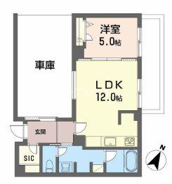 シャーメゾン上大利レジデンス(1LDK/1階)の間取り写真