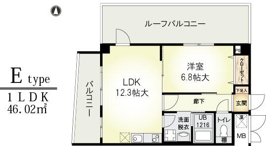 パルテール灘(1LDK/7階)の間取り写真