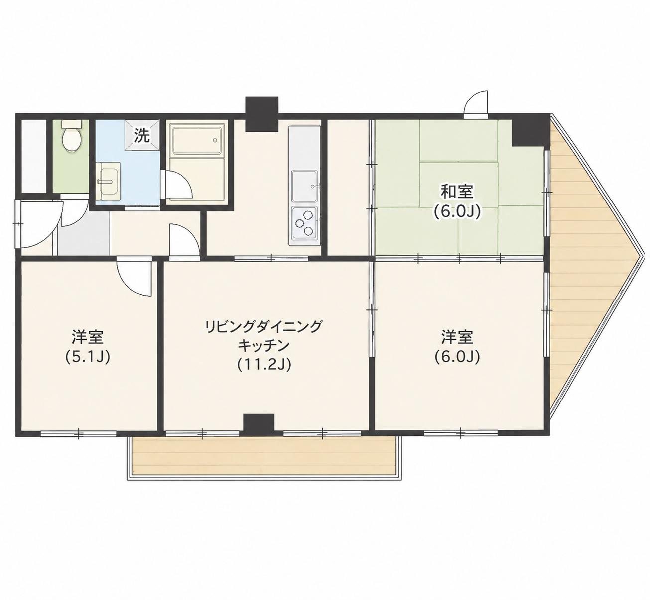 オーナーズマンション西脇(3LDK/4階)の間取り写真