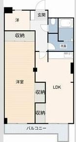 第二大嶽ビル(2LDK/7階)の間取り写真