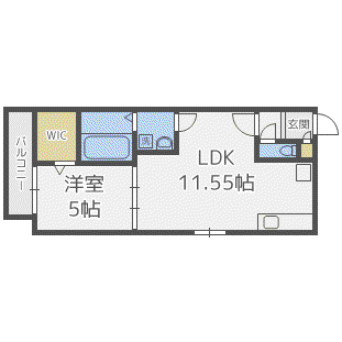 クレステージ西岡(1LDK/4階)の間取り写真