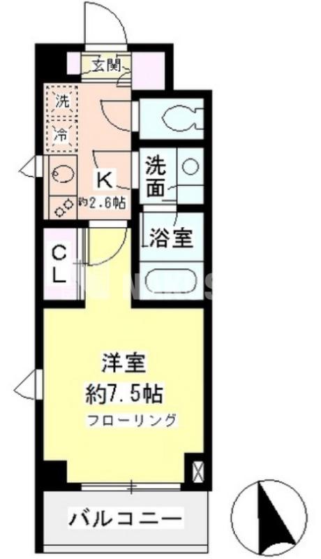 コンフォート学芸大学(1K/5階)の間取り写真