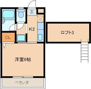ベネッセ諸岡(1K/2階)の間取り写真