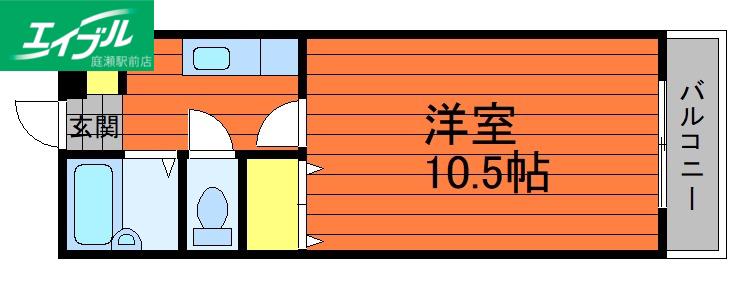 F-CITY倉敷(1K/1階)の間取り写真