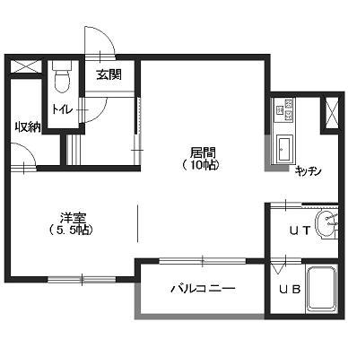 リコケット(1LDK/2階)の間取り写真