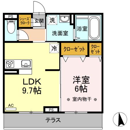 ALFORT・IV(1LDK/1階)の間取り写真