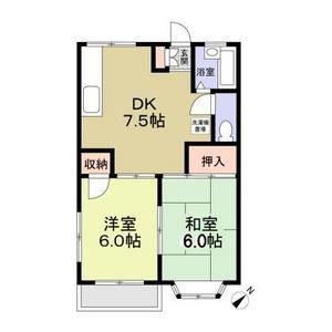 ハイム安井弐番館(2DK/1階)の間取り写真