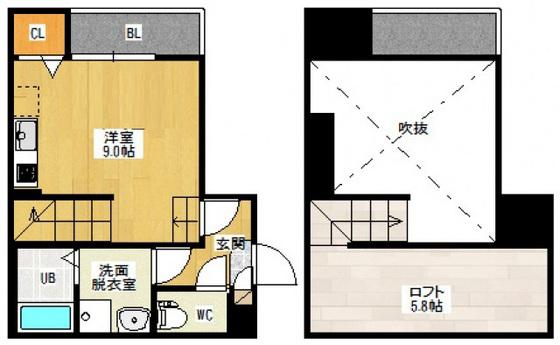 MAISONETIC 舟入本町(ワンルーム/1階)の間取り写真