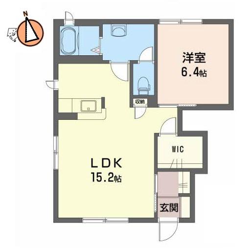 シャーメゾン エピナール A棟(1LDK/1階)の間取り写真