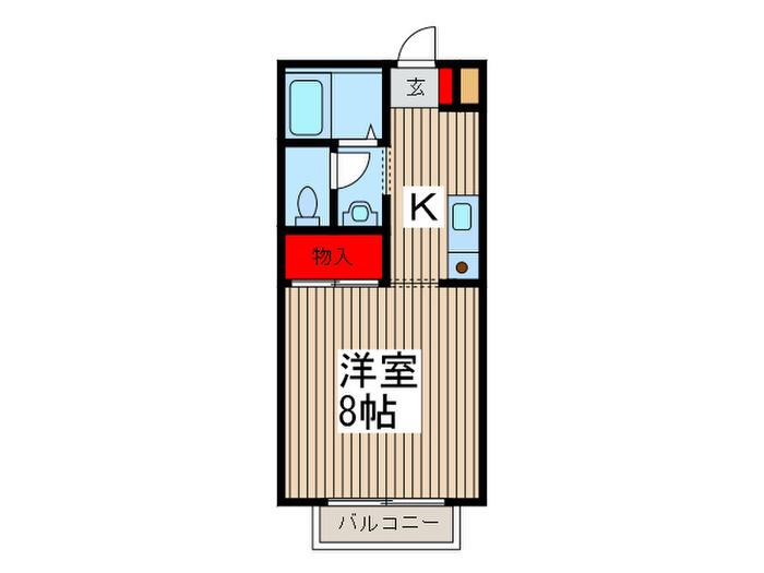 サウス WIND(1K/2階)の間取り写真
