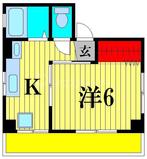 コーポ橋本(1K/2階)の間取り写真