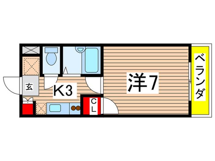 シュアーヴ西本(1K/2階)の間取り写真