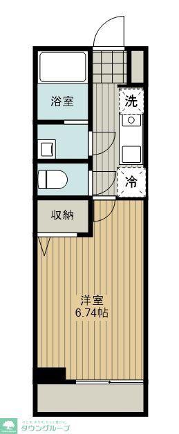カインドネス所沢美原(1K/2階)の間取り写真