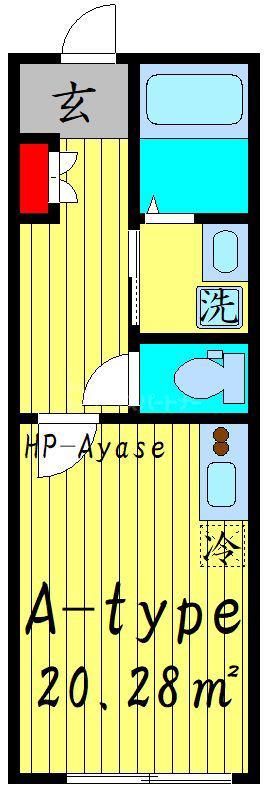 FILLE FLATS NISHIAYASE-COURTYARD(ワンルーム/3階)の間取り写真