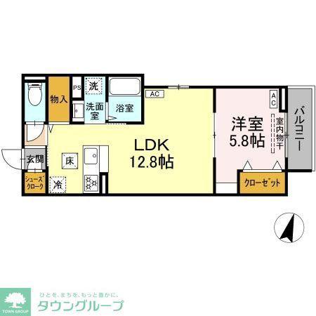 セレスティア西亀有(1LDK/1階)の間取り写真