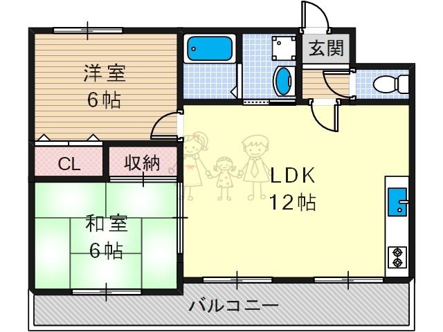 グリーンパーク(2LDK/3階)の間取り写真