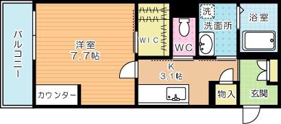 GRAND SUNNY(1K/2階)の間取り写真