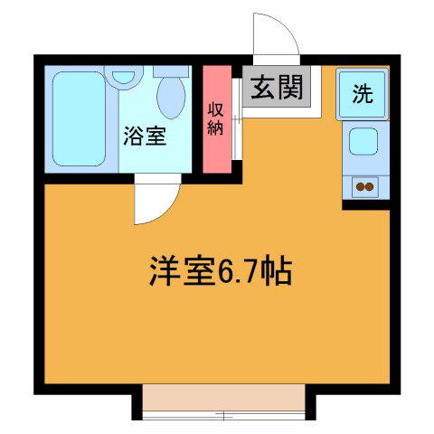 PARK SIDE HOUSE(ワンルーム/2階)の間取り写真