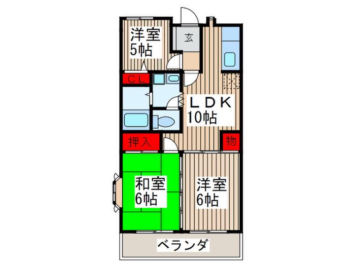 ブルージュ(3LDK/1階)の間取り写真