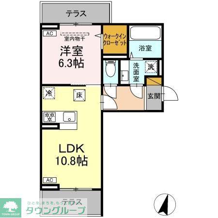 アリエッタ(1LDK/1階)の間取り写真