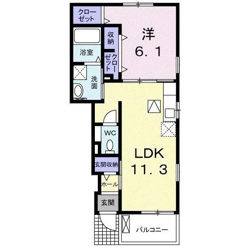 SUNNY PRETTY ST(1LDK/1階)の間取り写真