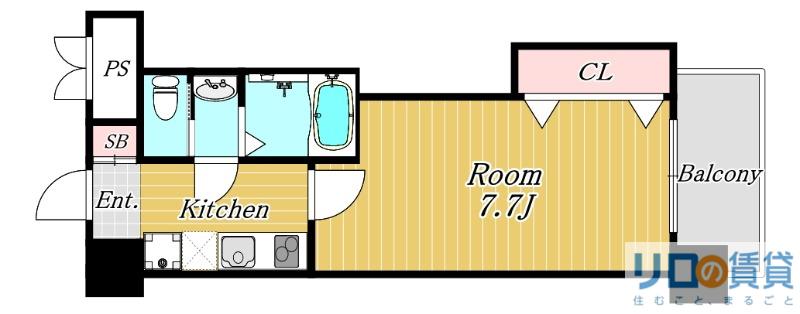 LUXE新大阪I(1K/4階)の間取り写真