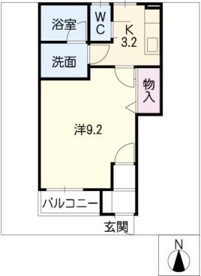 ベルメゾン(1K/1階)の間取り写真