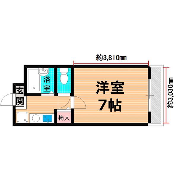 ベルビュー横堤(1K/5階)の間取り写真