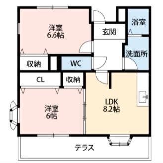 CASA VERDE(2LDK/1階)の間取り写真