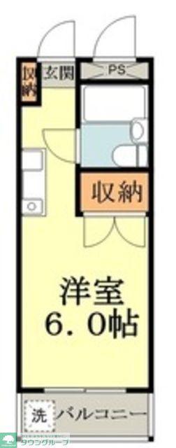サンハイム・大沢(1K/3階)の間取り写真