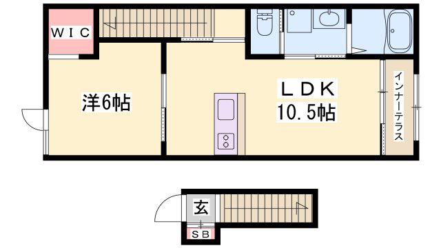 グランディールTS(1LDK/2階)の間取り写真