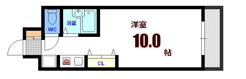 広瀬北ビル(1K/5階)の間取り写真