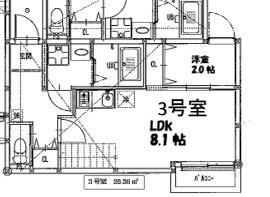ビータス箱崎(1SLDK/1階)の間取り写真