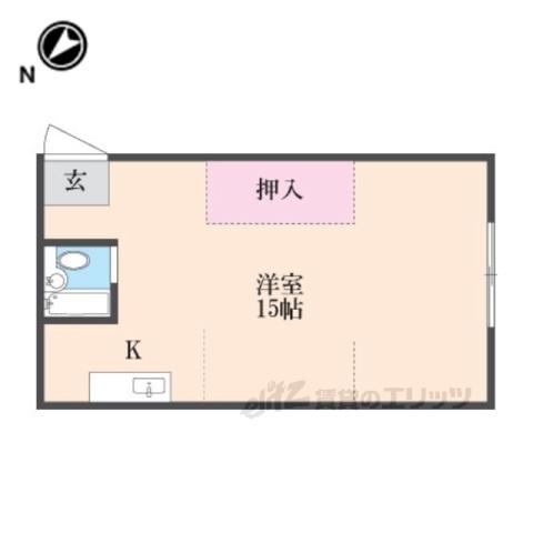 宝龍マンション(ワンルーム/2階)の間取り写真