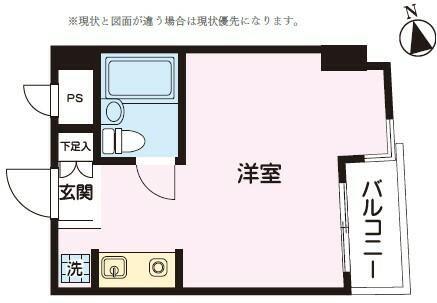 ニコーハイム北千住(ワンルーム/2階)の間取り写真