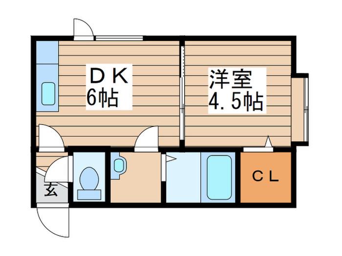 シルフ月寒(1DK/3階)の間取り写真