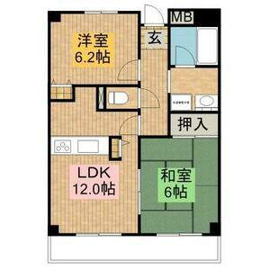 ロイヤルフラット壱番館(2LDK/3階)の間取り写真