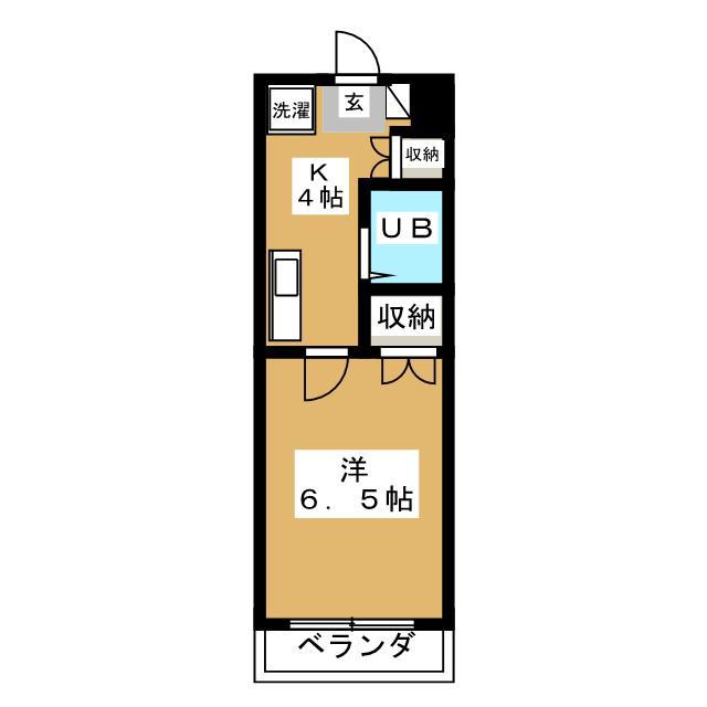 ファミール砧(1K/1階)の間取り写真