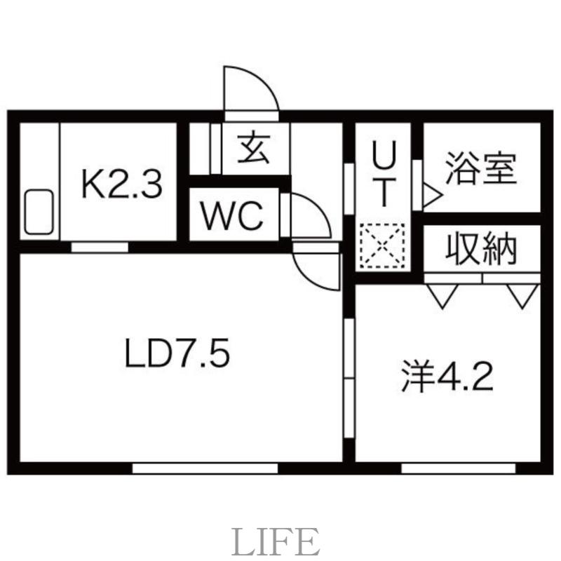 アプリーラ青葉町 A棟(1LDK/2階)の間取り写真