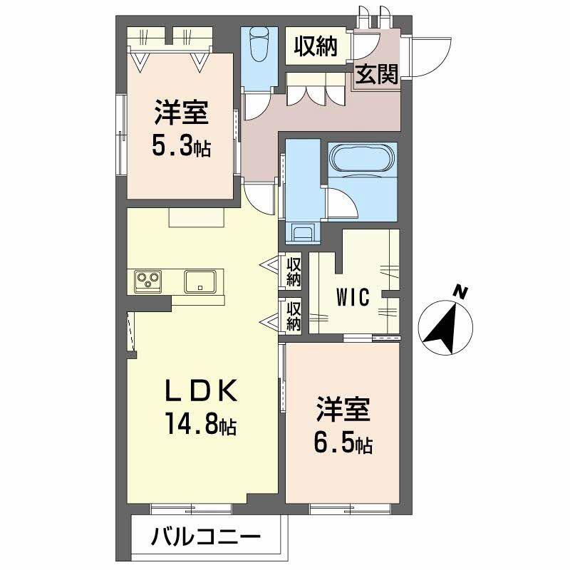 アンソレイユ五輪(2LDK/3階)の間取り写真