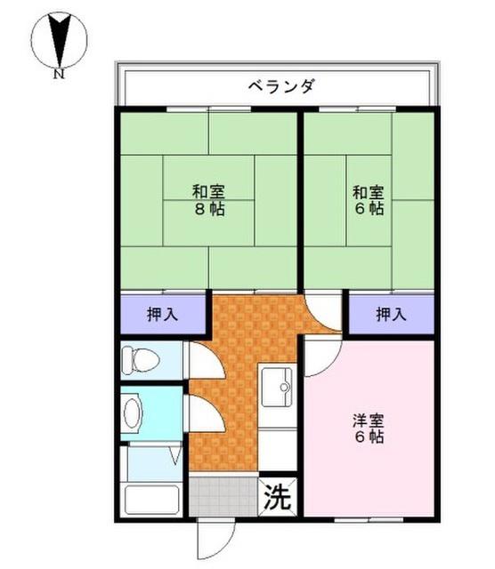 コーポプラーナ(3K/1階)の間取り写真