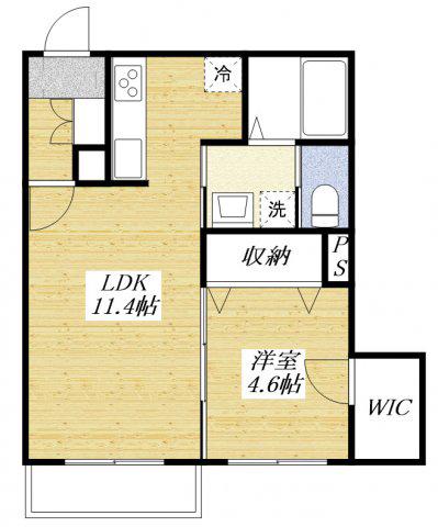 ソレイユ(1LDK/2階)の間取り写真