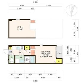 STAGE今市(1K/2階)の間取り写真