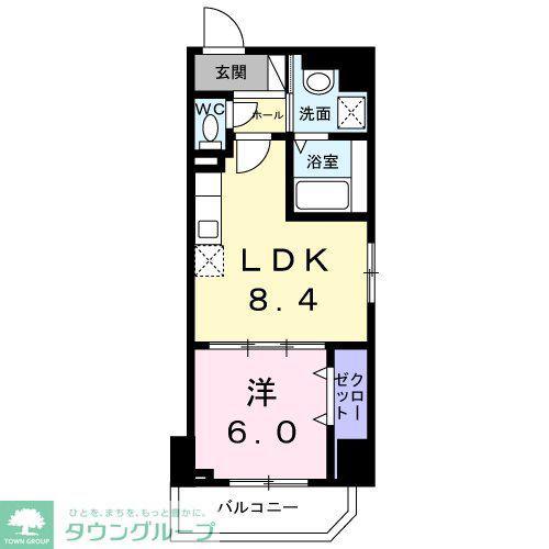 日暮里クリスタルガーデン(1LDK/8階)の間取り写真