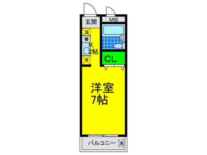 プレアール苅田II(ワンルーム/2階)の間取り写真