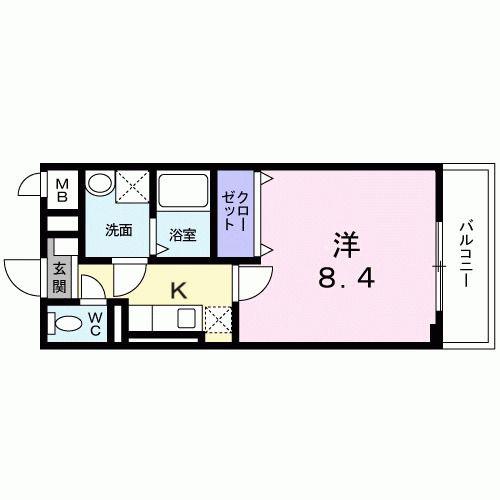 コスモ・ディエース(1K/7階)の間取り写真