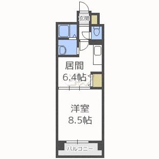 FLAT-A(1DK/3階)の間取り写真
