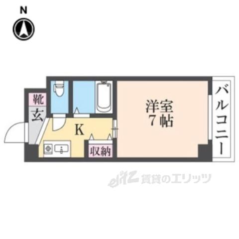 リップル布施イースト(1K/2階)の間取り写真
