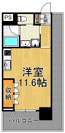 ベルファース尼崎(1K/4階)の間取り写真