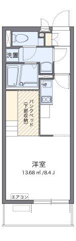 ミランダYIII(ワンルーム/1階)の間取り写真